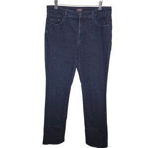 NYDJ Marilyn Straight Leg Dark Wash Denim Jeans Size 14W Lift X Tuck